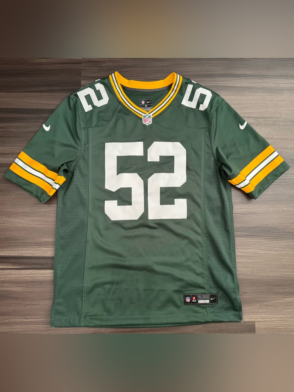 Nike Rashan Gary #52 Green Bay Packers NFL On Field Game Home Jersey Men Medium